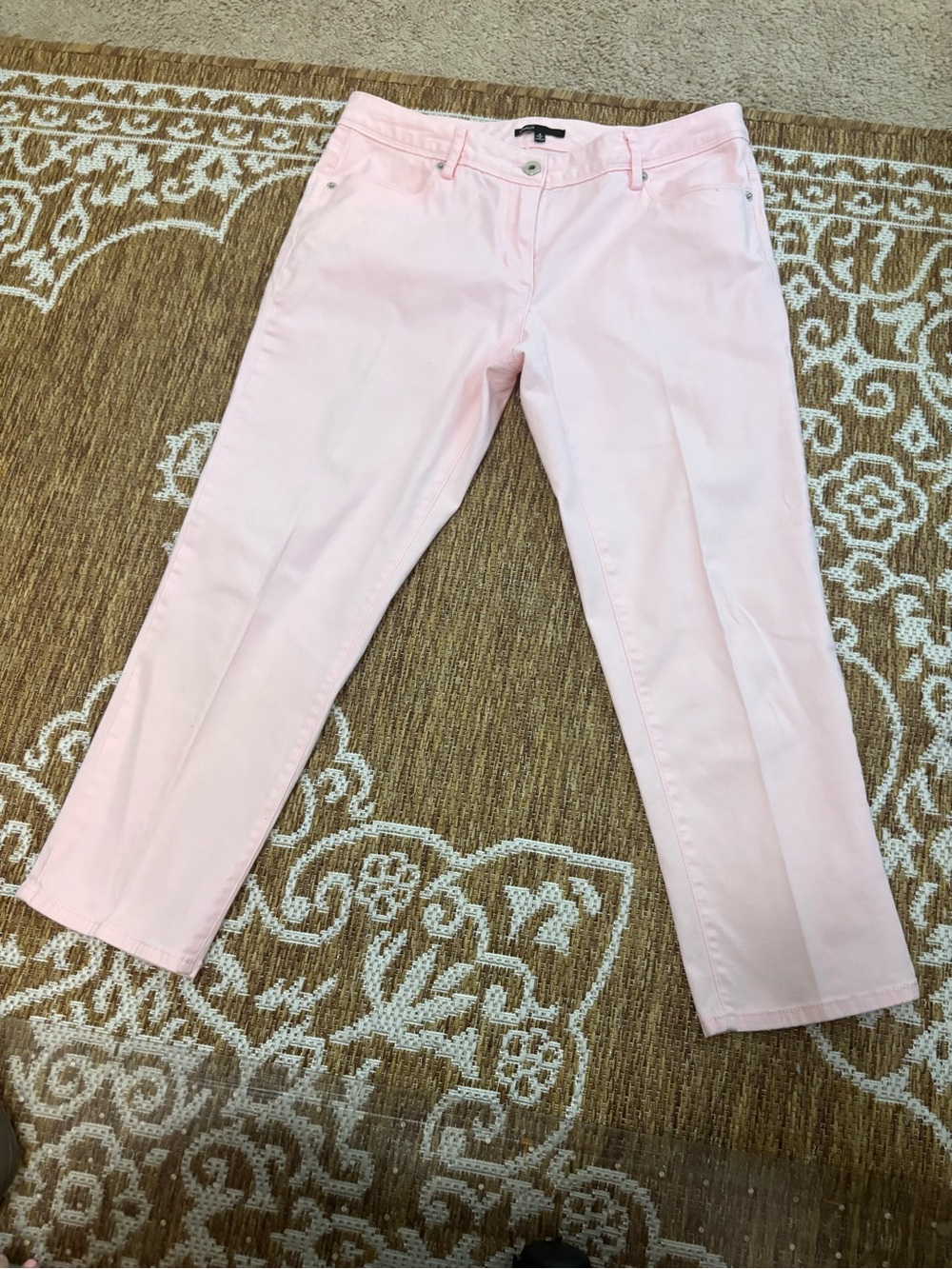 Chaus Womens Pink Denim Jeans size 8 pockets straight leg ankle pants